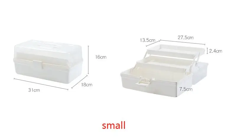 Бытовой пластиковый Аптечка коробка для хранения лекарств многослойный портативный медицинский шкаф семейный аварийный комплект коробка - Цвет: small