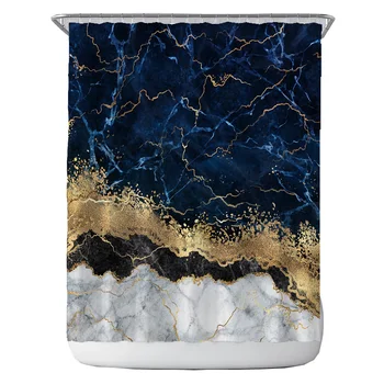 

Modern Design Retro Fashion Waterproof and Anti-fog Marble Style Shower Curtain Home Warm Decoration Bathroom Shower Curtain