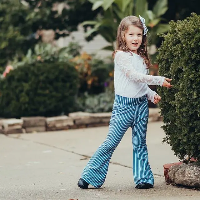 Детские Широкие штаны для девочек леггинсы в полоску осенние свободные