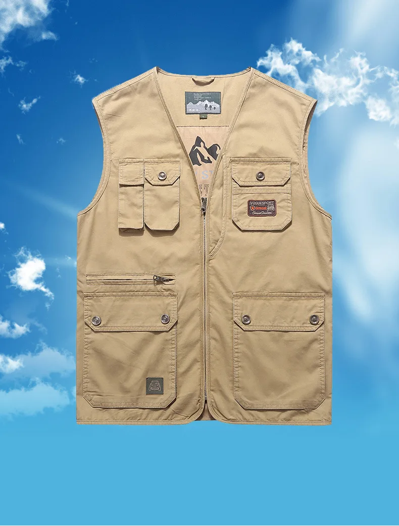 8515# Spring New Style Men Pure Cotton Bags Waistcoat Middle-aged Bags Waistcoat Support
