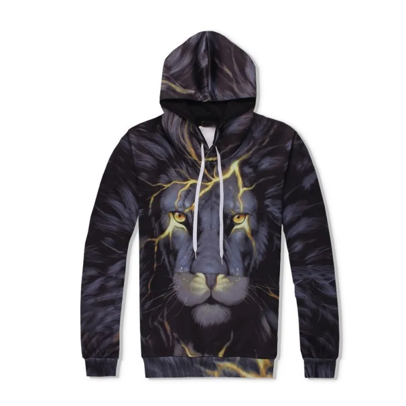 

Harajuku Streetwear Lion Printed 2pcs Set Casual Outside Jogging Tracksuit Hip Hop Hoodie Sweatshirt Conjunto Deportivo Hombre