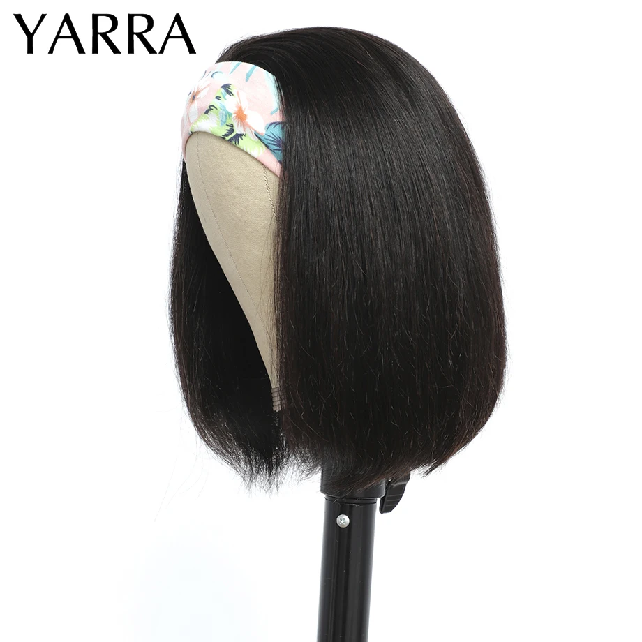 Short Straight Bob Headband Wig Human Hair Peruvian Straight Human Hair Short Wigs for Black Women No Glue Easy to Go Yarra Hair 3