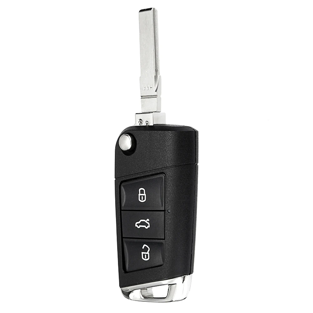 

3 Buttons Flip Remote Key Fob Case Shell Battery for Golf MK7 2002-2006
