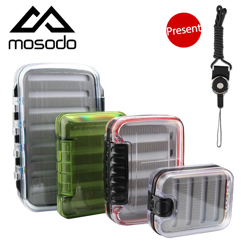 

Mosodo Fly Fishing Box Plastic Slit Foam Lure Box Double Sides Waterproof Tackle Boxes Fly Easy Grip River Fishing Accessories