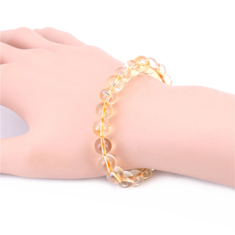 

8mm A-certificate Natural Citrine Bracelet Charm Friendship Good Bracelet For Women，Jewelry Wholesale