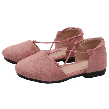 

Fashionable Leisure Shoes for Kids Girls PU Leather Shoes Ankle Wrap Cross Princess YJS99