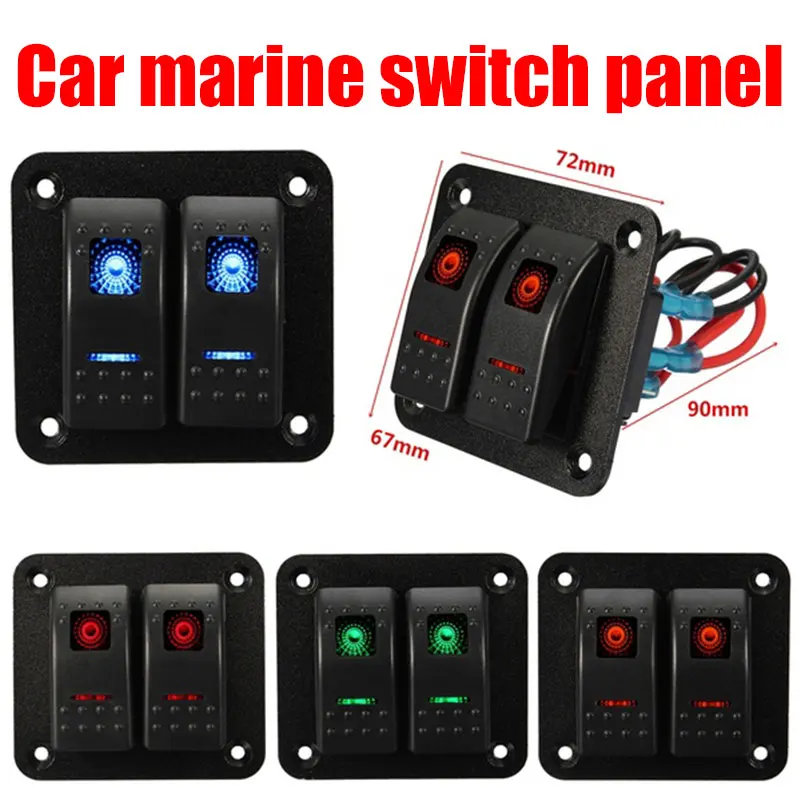 Toggle Switch Car Switch Universal Switch Panel Truck RV Cars 2 Gang