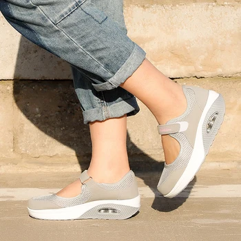 

Women's Sneakers Mesh Hook Loop Woman Walking Shoes Female Flat Platform Casual Shoes Ladies Sneakers Light Comfort Summer 2020