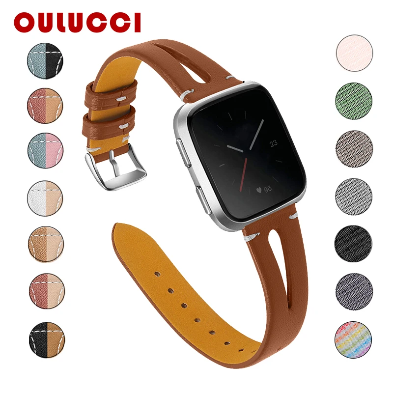 Кожаный ремешок OULUCCI для Fitbit versa коричневый сменный браслета с принтом fitbit 2