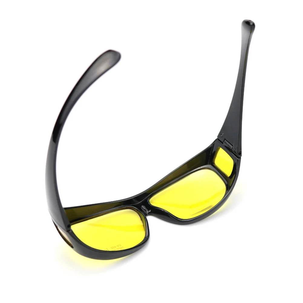 Unisex Night Vision Driving Wrap Around Over Glasses Anti Glare Safety Sunglass Polarized HD Night Vision Goggles New
