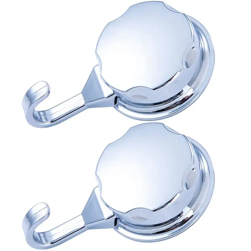 2PCS No Punching Wall Hook No Drill Plastic Suction Cup Hook Wall