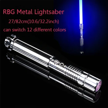 

Lightsaber RGB Laser Sword Heavy Dueling Toys Metal Handle 12 Colors Change 6 Sound fonts FOC Force FX Light Saber