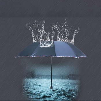 

Lydia Wind Resistant Umbrella Rain Women Men 3Folding No-Automatic Parasol Compact Large Travel Business Car 10K Umbrellas