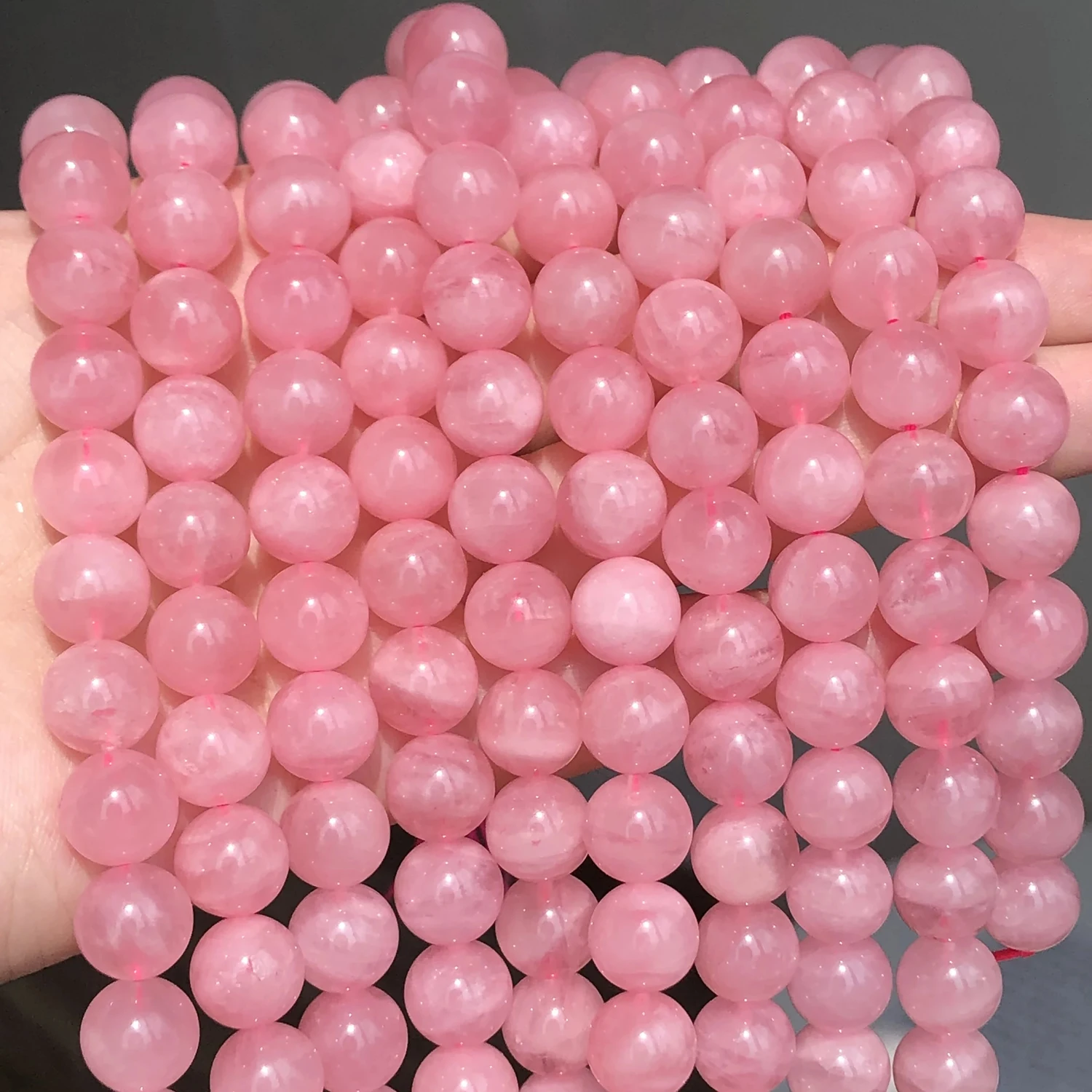 Pink Lepidolite 12mm Round Bead - 7.5 Strand