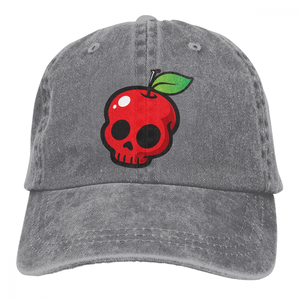 Фруктовый череп Casquette черный унисекс Мужские Женские джинсовые бейсболка с ремешком кепки Регулируемый Гольф папа шляпа