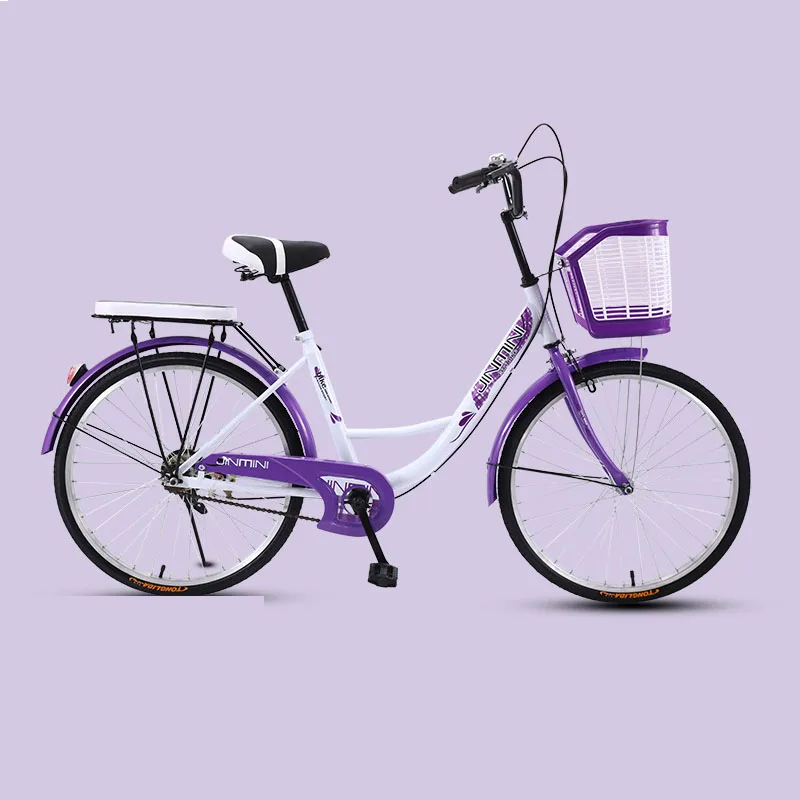 Велосипед 24 дюймов, для путешествий, городской велоосипед в стиле ретро; Студенческая обувь для отдыха в ночном клубе, легкие удобные красочные автомобиля безопаснее - Цвет: purple