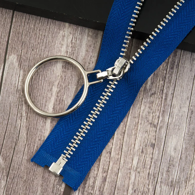 bluesilver 2 шт. 3#40/70 см Металлические молнии открытый конец застежка-молния для шитья сумки пуховик юбка молния Ремонтный комплект DIY аксессуары для одежды - Цвет: bluesilver