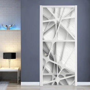 

Modern Creative Mural Wallpaper 3D Stereo Geometric Pattern Door Sticker Living Room Study Room Wall Sticker PVC 3D Home Decals