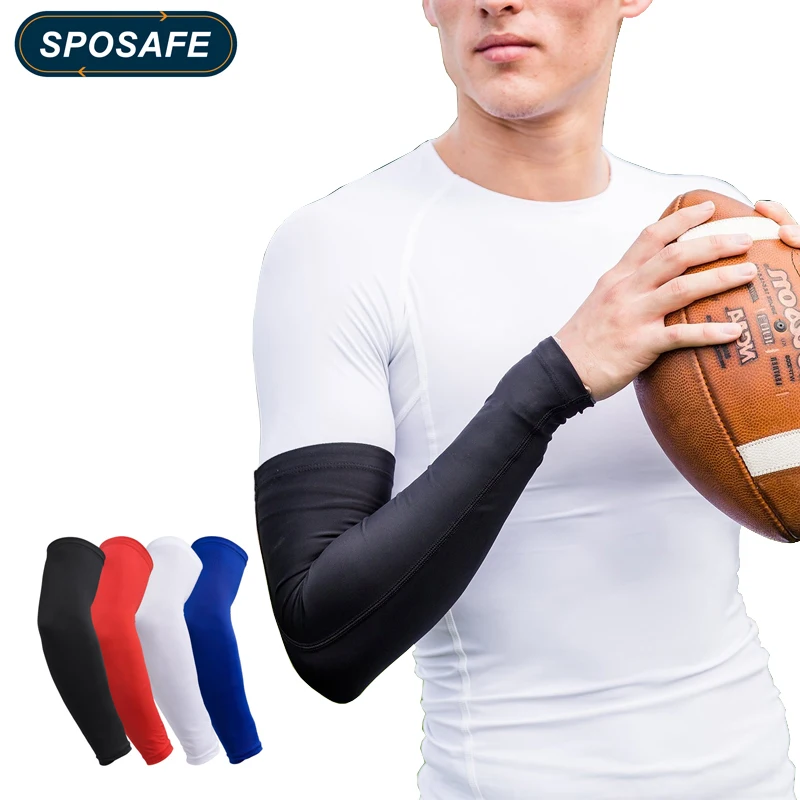 

SPOSAFE 1PCS Quick Dry UV Protection Running Arm Sleeves Basketball Elbow Pad Fitness Armguards Sports Cycling Arm Warmers