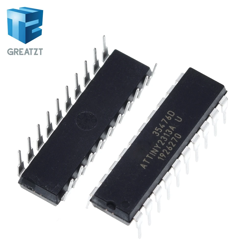 GREATZT ATTINY2313A PU ATTINY2313 DIP20 MCU 8 битный ATtiny AVR RISC 2KB Flash 2 5 в/3 3 В/5 в 20 контактный DIP новый