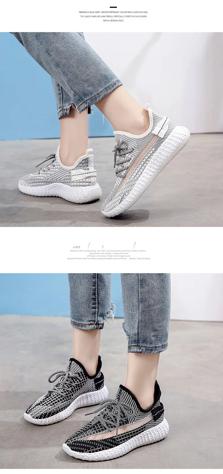 Summer Breathable Mesh Hollow Sports Shoes Casual Non-slip Women Crawling Lace-Up Shoes New Fashion Stability