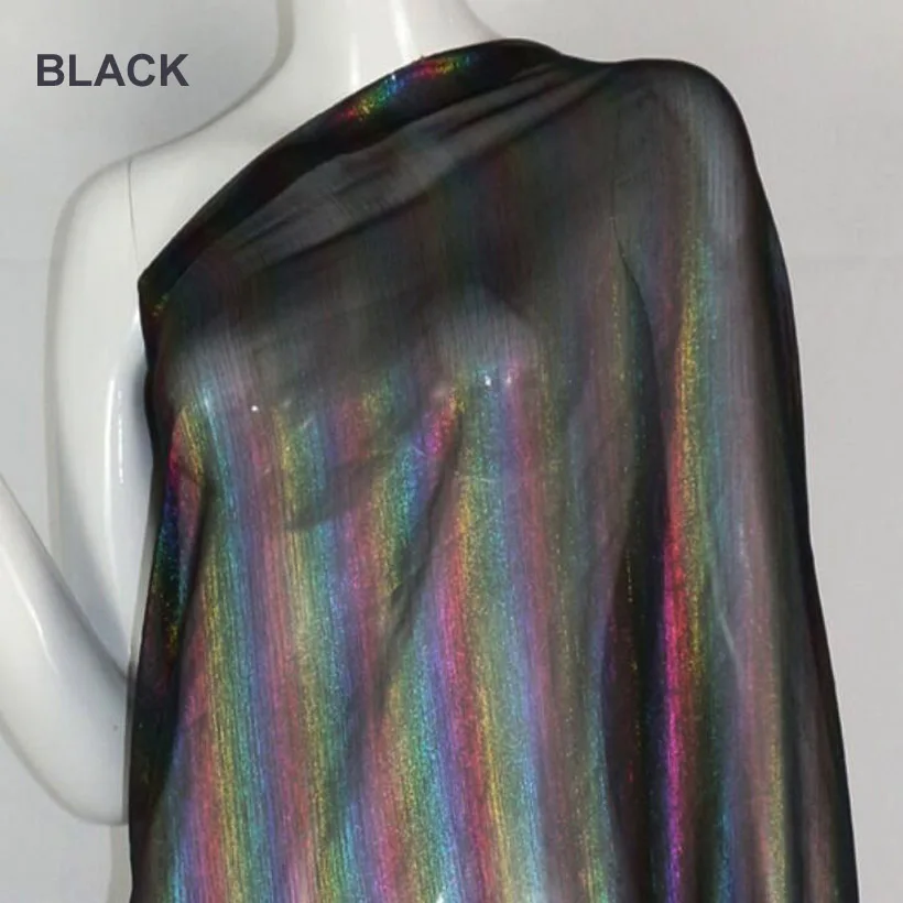 Косплей шифоновая ткань цветная полоса бронзовая ткань блестящая ткань бронзовое платье, костюм для косплея ткань Сделай Сам 1 м/лот