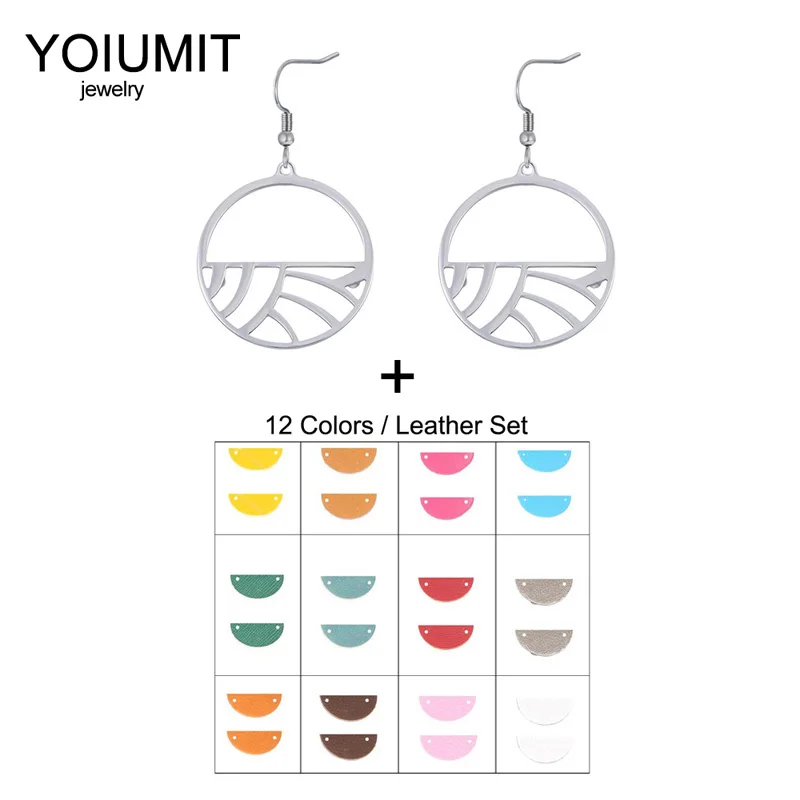 

Cremo Argent Stainless Steel Geometric Pendant Earrings for Women Drop Hanging Earring Reversible Leather Dangle Earring Jewelry