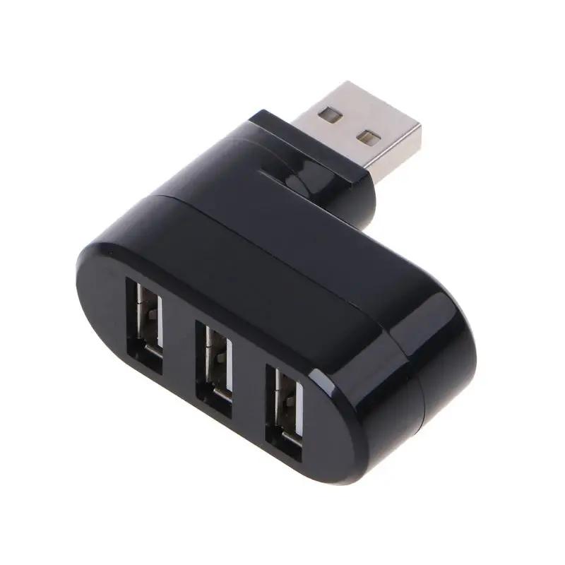 Вращающийся высокоскоростной usb-хаб 2,0 с 3 портами, usb-разветвитель, адаптер для планшетного компьютера, поворачивается на 180 градусов, высокая передача данных