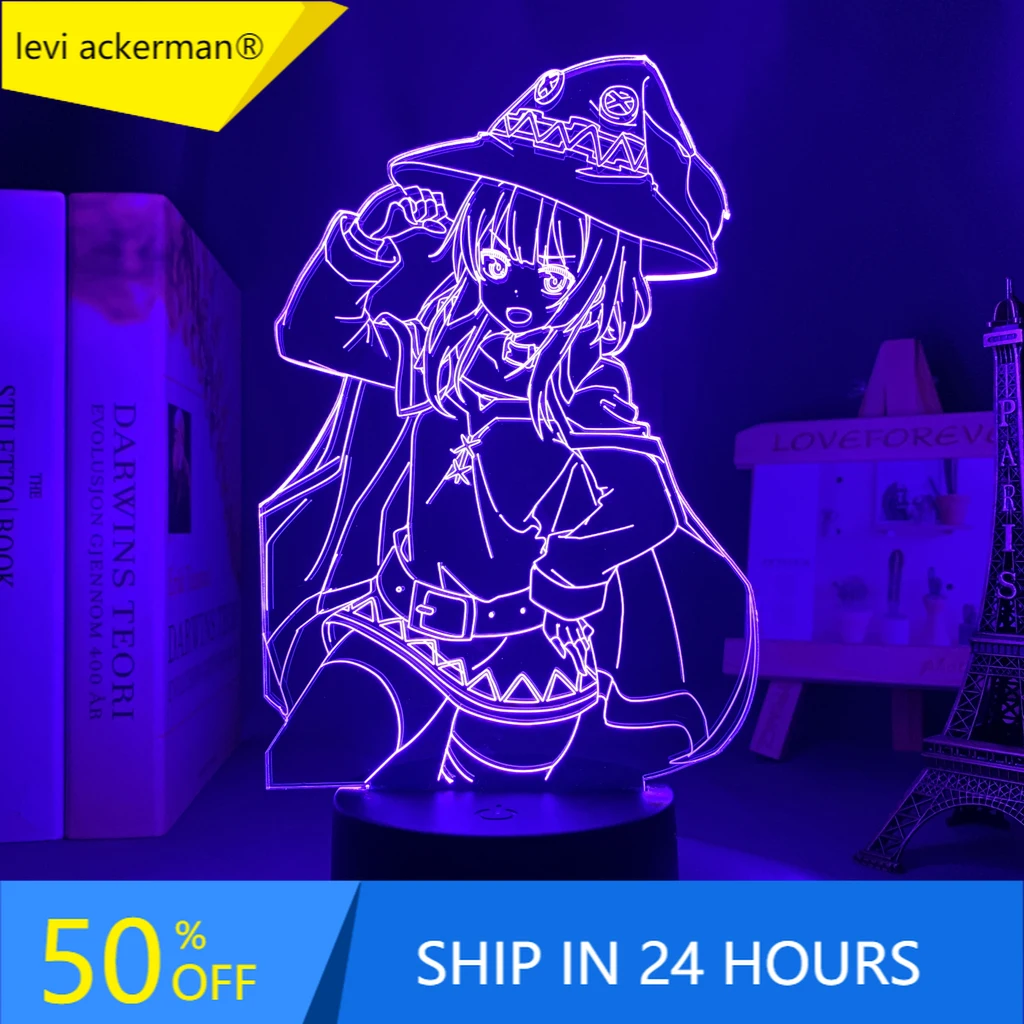Светодиодный ночник с аниме KonoSuba Megumin для спальни декоративный светильник