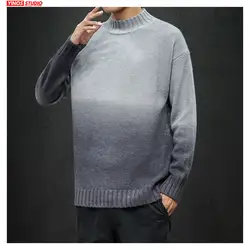 Дропшиппинг 2019 осенний мужской свободный пуловер японский градиент тонкий хлопковый свитер Уличная Повседневная утолщенная кофта