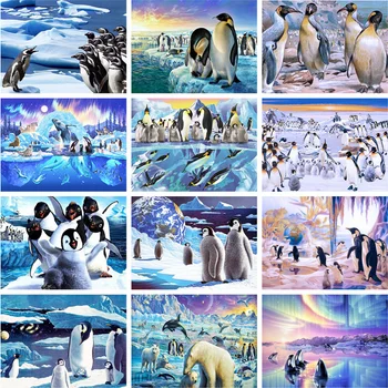 

Yikexin Full circular Diamond Painting Animal Penguin Cross Stitch 5D DIY Diamond Embroidery Rhinestone Pictures Home Decor