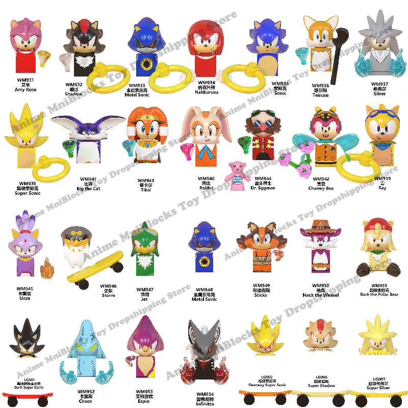 WM6086 WM6087 WM6088 LG1001 anime bricks Sonic Amy Rose Ray Storm Shadow building blocks mini action toy figure Children gifts WM6086 WM6087 WM6088 LG1001 anime bricks Sonic Amy Rose Ray Storm Shadow building blocks mini action toy figure Children gifts