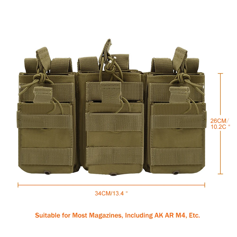 Bolsa tática molle tripla, bolsa dupla camada,