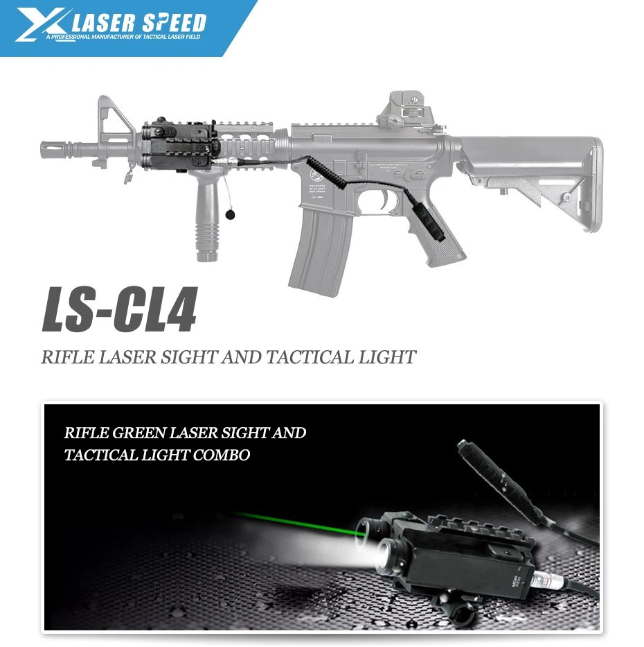 Laserspeed, профессиональный зеленый лазер, тактический светильник, комбинированный прицел для пневматического оружия AR15 M4, охотничий лазерный переключатель давления
