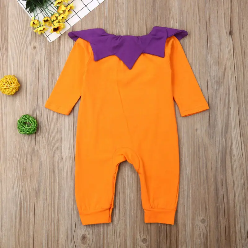 0-24M Newborn Baby Boy Girl Halloween Rompers Cartoon Funny Pumpkin Jumpsuit Long Sleeve Clothes Autumn Baby Costumes