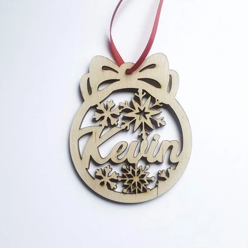 CHRISTMAS decor Pendant custom wood Christmas baubles personalized ornament laser cut names CHRISTMAS custom gift tags