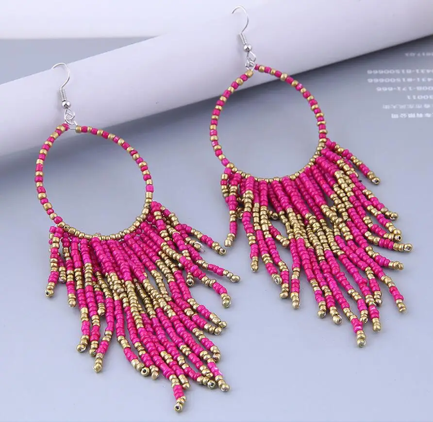 Long Earrings Ethnic Bohemian Beads Earrings Tassel earring Women Fashion Accessories Jewelry Gift