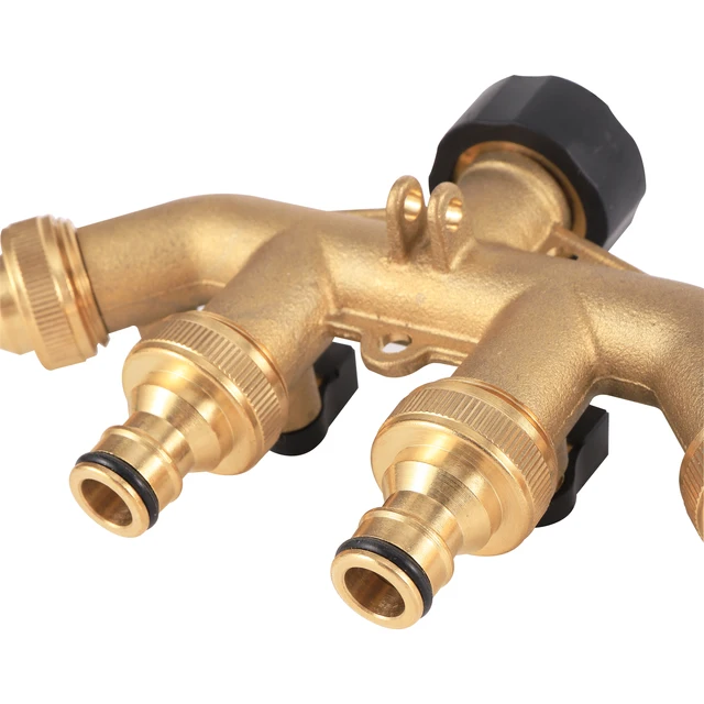 Sárgaréz 3/4 "Szál 4-Utas Kerti Csapvíz Hasadék Vízcső Splitter Nő 3/4" Öntözőszelep Gyors Csatlakozó - Image 4