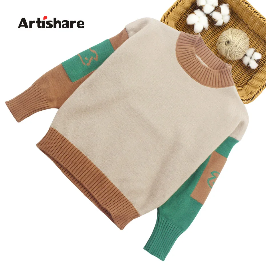 Sweaters For Girls Patchwork Sweater Girls Winter Full Kids Tops Spring Autumn Clothes For Girls Sweaters for 6 8 10 12 14 Years