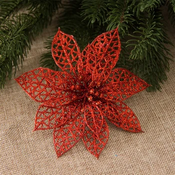 

10pcs Christmas Artificial Rose Flower Christmas Decorations for Home Christmas Tree Navidad Decoracion New Year 2021 Kerst