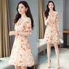 2022 Elegant Fashion Pink Floral Chiffon Sexy Mini Dress Summer 3XL Plus Size Vintage Runway Dress Women Bodycon Party Vestidos ► Photo 1/6