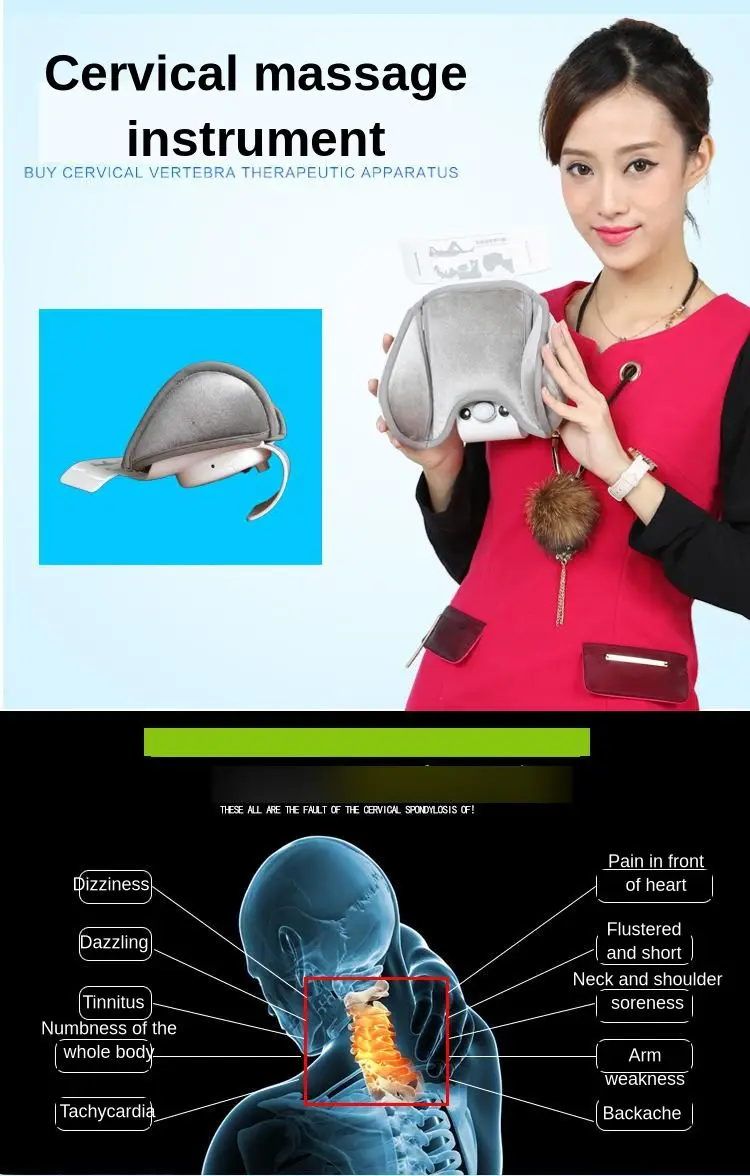 Massager Hot Compress Traction Massager For Neck Heating Electric Multifunction Massager Pillow Health Care USBCharging Relief T