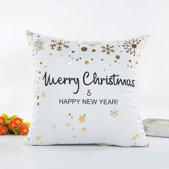 

45*45CM Christmas Series Pillow Cover Luxury Bronzing Printing Office Living Ro'o'm Cushion Pillowcase Home Textile