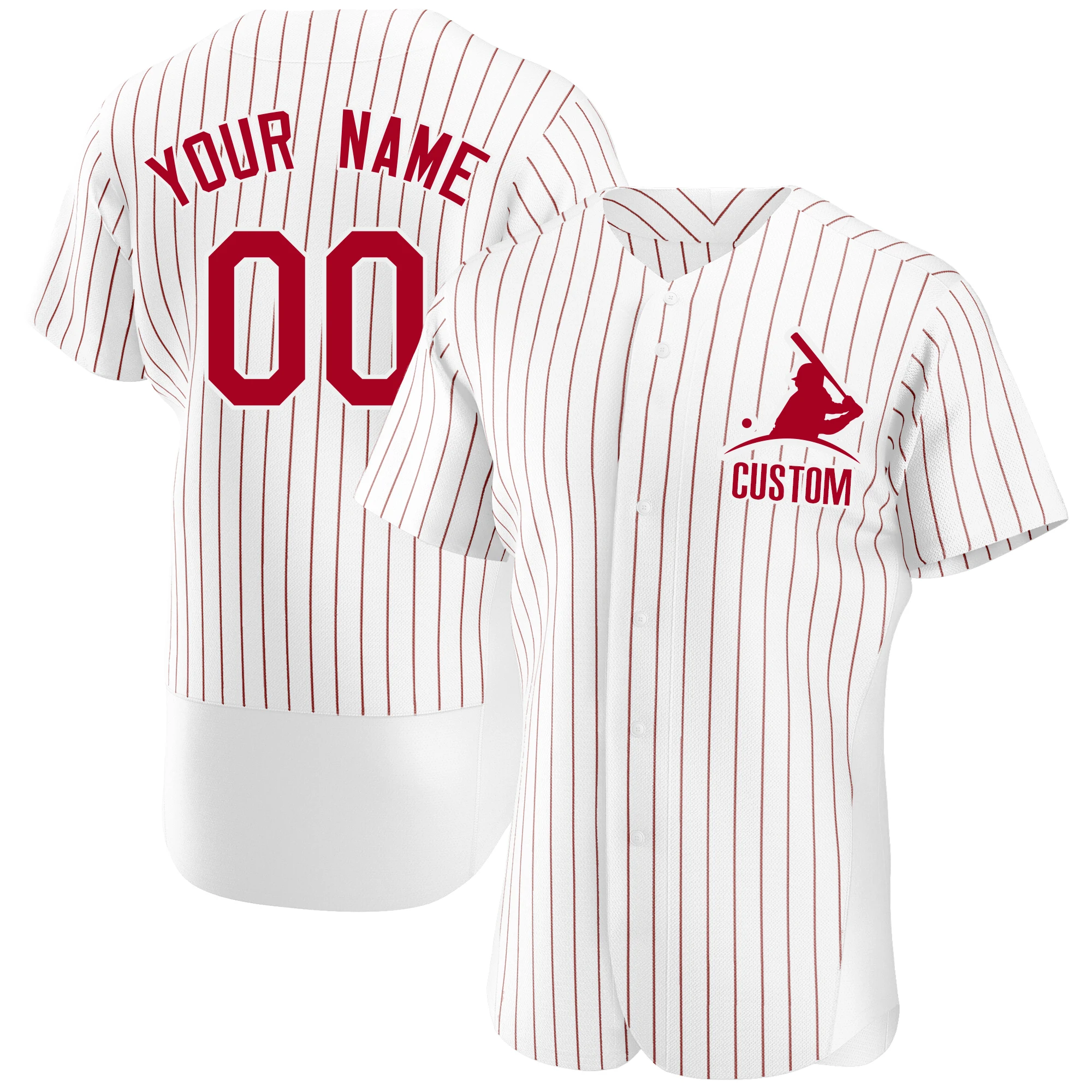 Personalized Baseball Jersey Striped High Quality Baseball Shirt Printed Name Number White Shirt Men/Lady/Youth