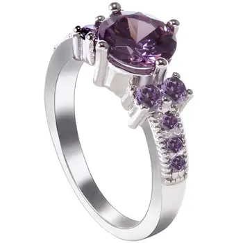 

TF-10 Fashion Party Jewelry Electroplating polishing fine process Surprise gift VPersonalized Charm Colored Zircon Boutique Ring