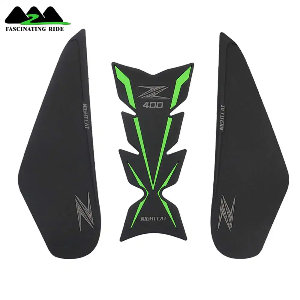 3D Мотоцикл Танк Pad протектор наклейки Наклейка для Kawasaki Z400 противоскользящие наклейки на планшет - Цвет: 02