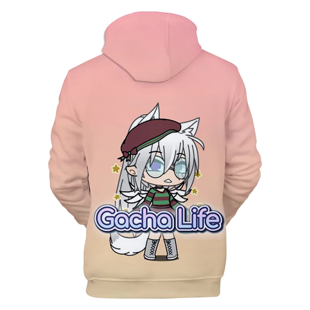 Bonito menino/meninas com zíper hoodies gacha vida roupas 3d jogo kawaii  moletom personalidade zíper crianças