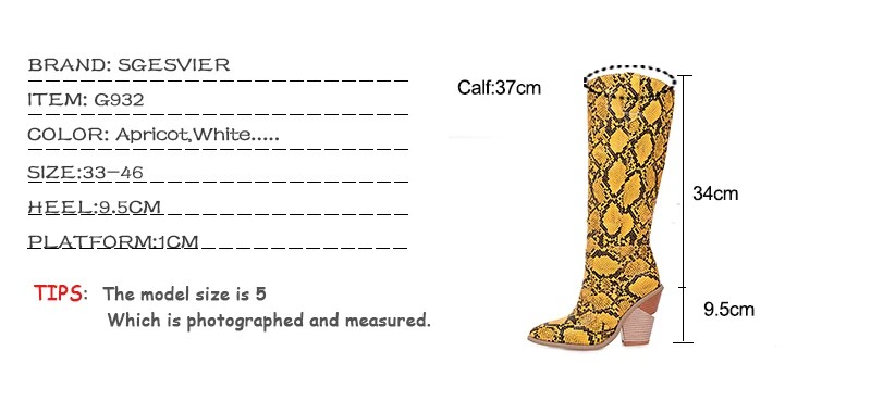 Sgesvier; коллекция года; сапоги до колена со змеиным узором; женская обувь на танкетке на высоком каблуке; сезон осень-зима; ковбойские женские сапоги в европейском стиле; большие размеры 46