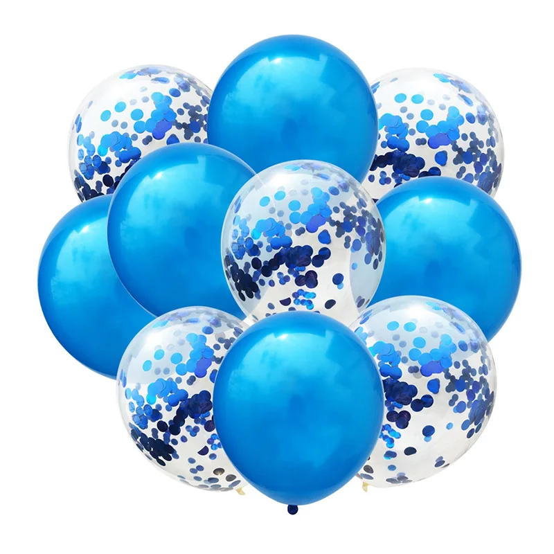 10Pcs Metal Latex Balloons Confetti Balloon Set For Wedding Birthday Party Balloon Decoration Baby Shower Helium Balloons
