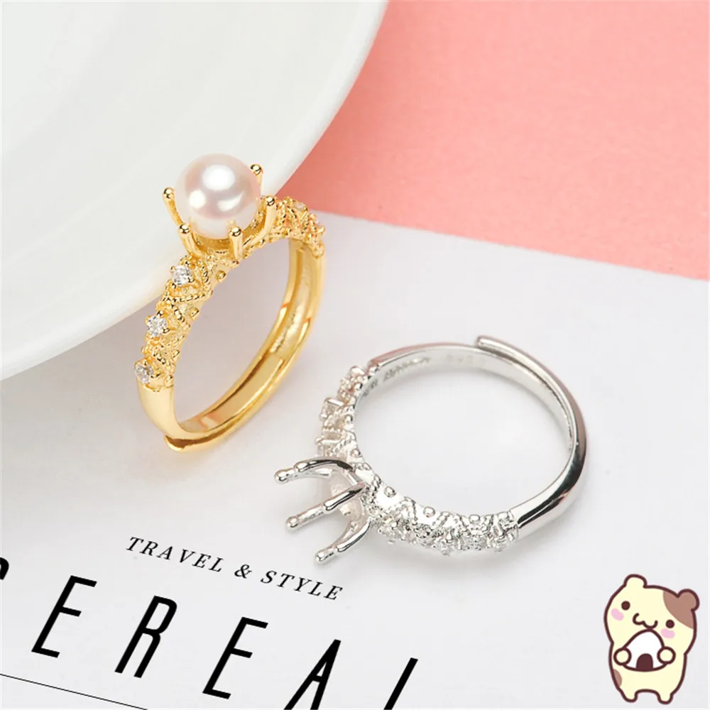 

Free Shipping Wholesale Silver Plated Pearl Ring Accessories Types Creative Ring for Women DIY Pearl jewelry Gifts 2019J044